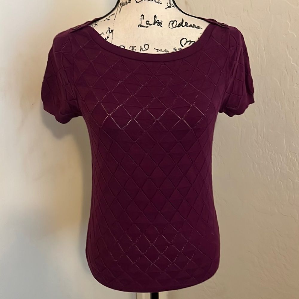 ModCloth Purple Semi Sheer Top Casual Work Office Feminine Career